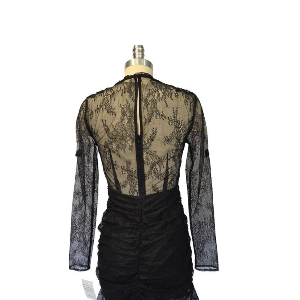 For Love And Lemons Daisy Black Lace Mini Dress M - Picture 8 of 10